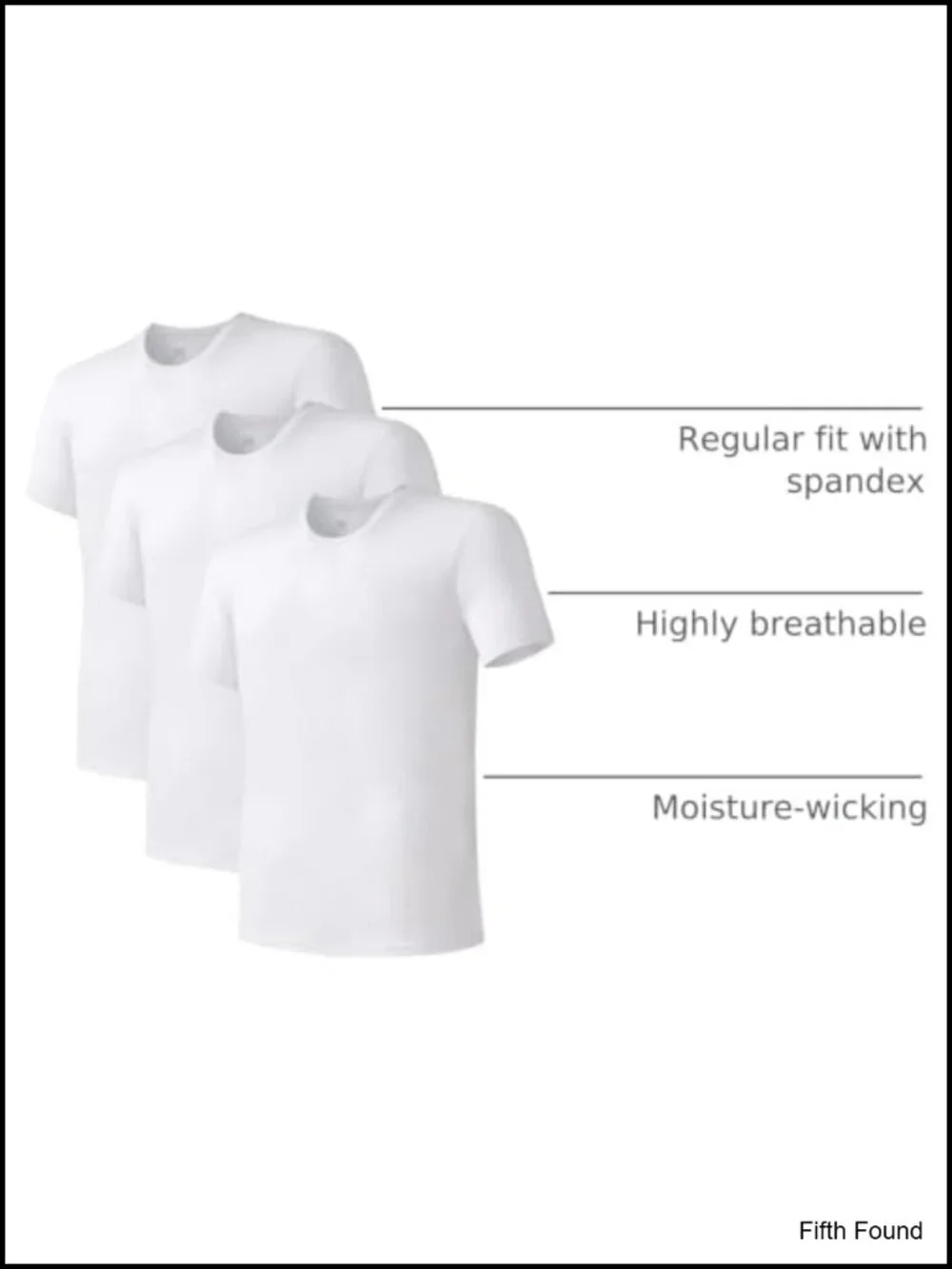 Men's Crew Neck Undershirts 3 Pack - 95% Bamboo Rayon Moisture Wicking